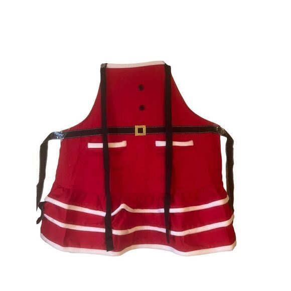Santa Holiday Apron NWOT One Size - Picture 1 of 10